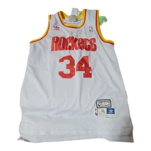 Hakeem Olajuwon 34 Houston Rockets Hardwood Classics Adidas Jersey Sz XL +2